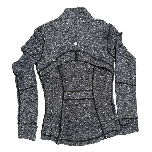 Lululemon Define Full Zip Jacket Preowned Sz 6 Luminesce Splatter White/Black - Picture 3 of 5